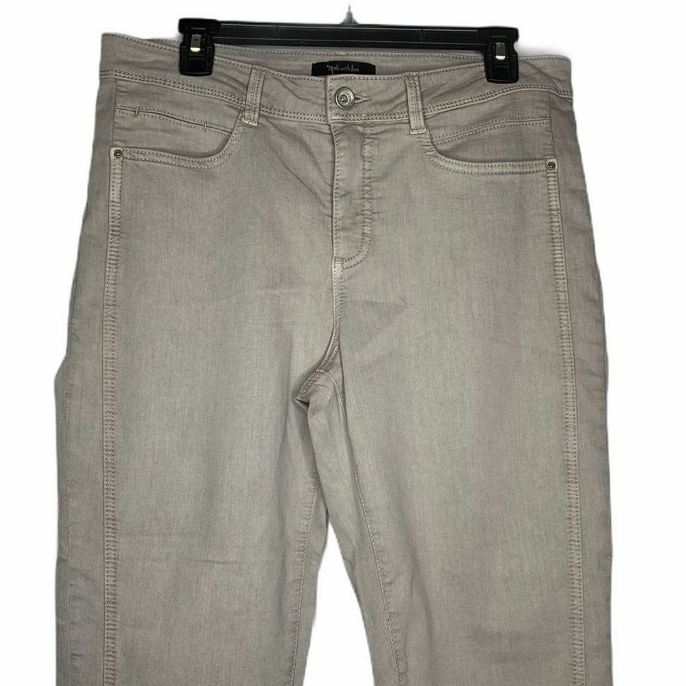 Bonita Cropped Jeans Size 42 Button Leg Opening‎ Womens Stretch 34X25